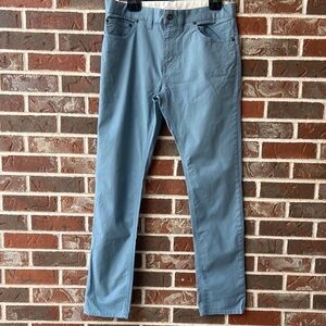 Prana Slim Fit Greyish Blue Organic Cotton Blend Pants